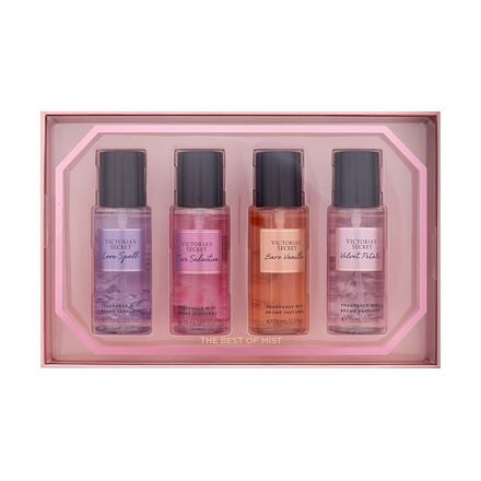 Victoria's Secret The Best Of Mist : tělový sprej Love Spell 75 ml + tělový sprej Pure Seduction 75 ml + tělový sprej Bare Vanilla 75 ml + tělový sprej Velvet Petals 75 ml pro ženy