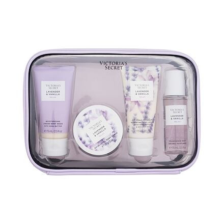 Victoria's Secret Levender & Vanilla Relax : tělový sprej 75 ml + tělové mléko 75 ml + tělový peeling 85 g + sprchový krém 75 ml pro ženy