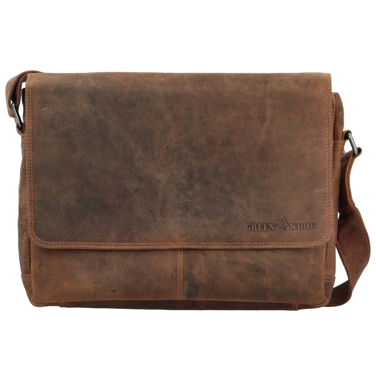 Trendy pánská kožená pracovní taška GW Flawius, khaki