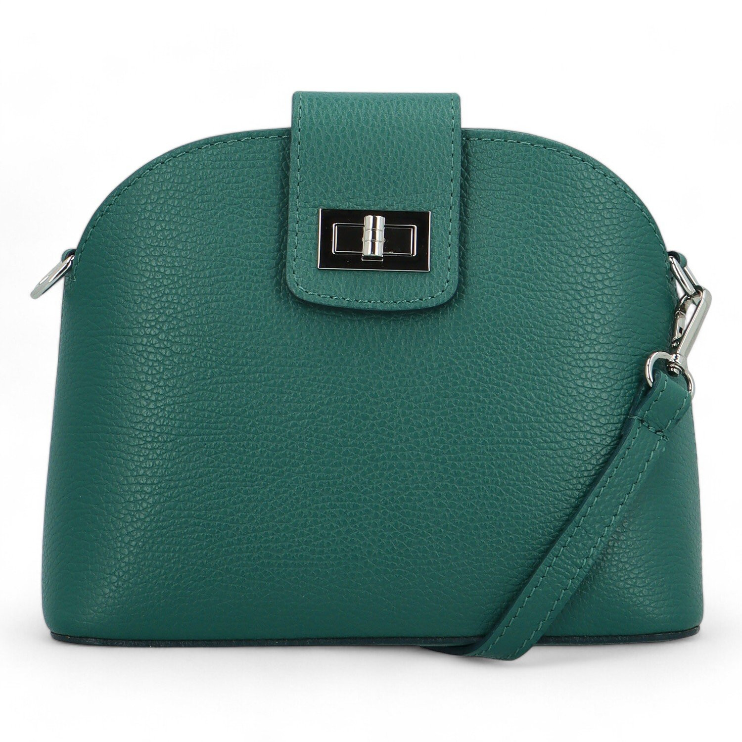 Trendy dámská kožená crossbody kabelka Vivianna, tyrkysová