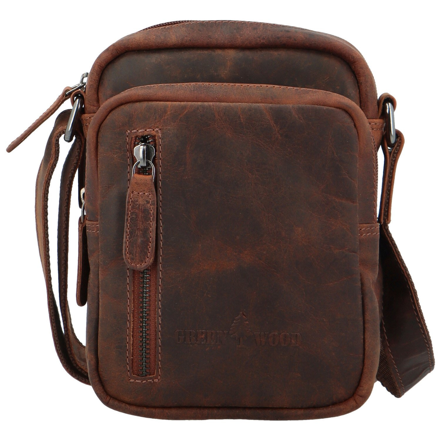 Pánská kožená taška Green Wood Element, tmavě hnědá