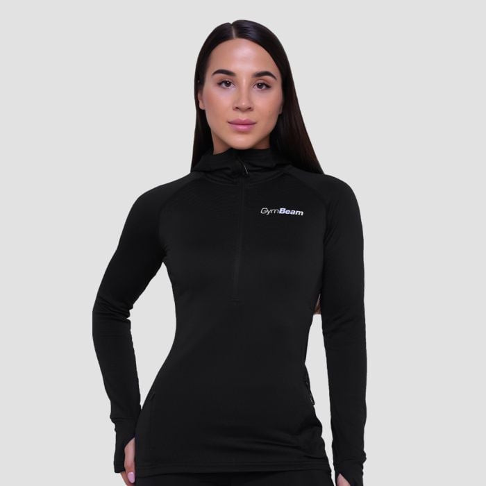 Dámská běžecká mikina 1/2 Zip Pulse Black S - GymBeam