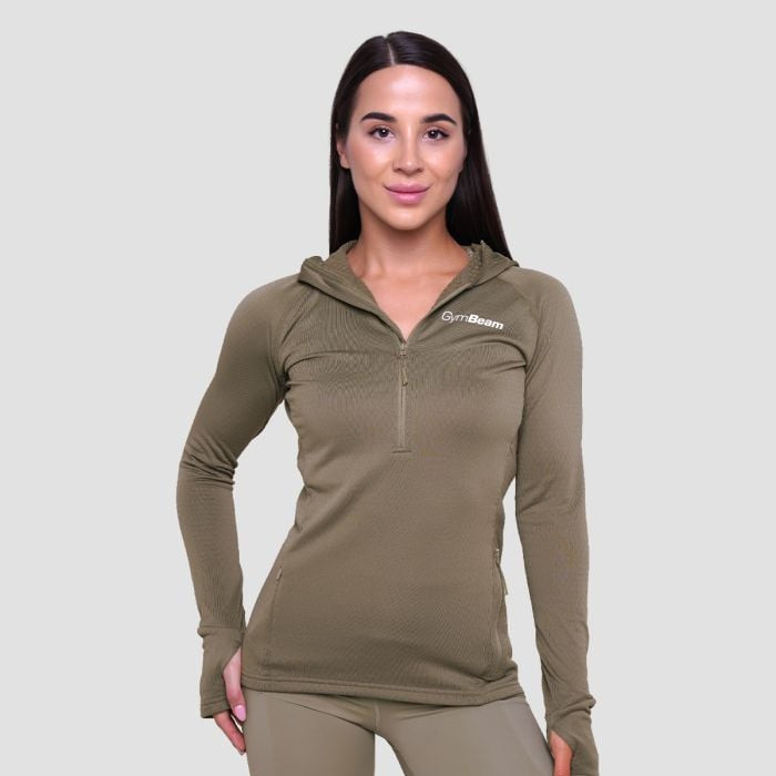 Dámská běžecká mikina 1/2 Zip Pulse Vetiver M - GymBeam