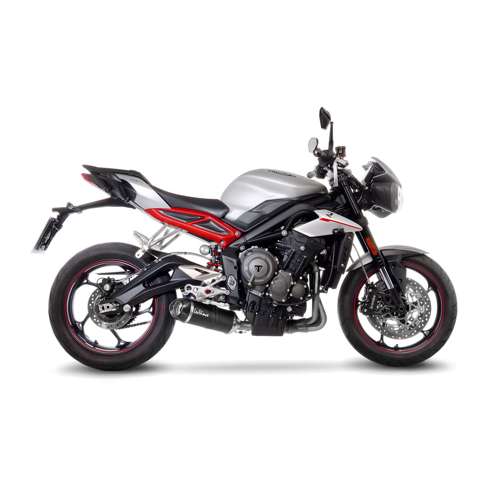 LeoVince LV One Evo Carbon Slip-on TRIUMPH STREET TRIPLE 765 S/SA2/R/R LRH/RS (17-19), STREET TRIPLE 765 S/SA2/R/R LRH/RS (20-22)