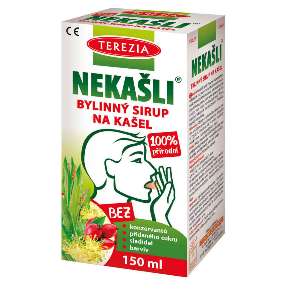 TEREZIA Nekašli 100 % přírodní bylinný sirup 150 ml, poškozený obal