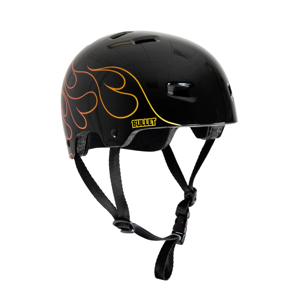 Bullet - Graphic Helmet T35 Flame Gloss Black - helma Velikost: XXS - S