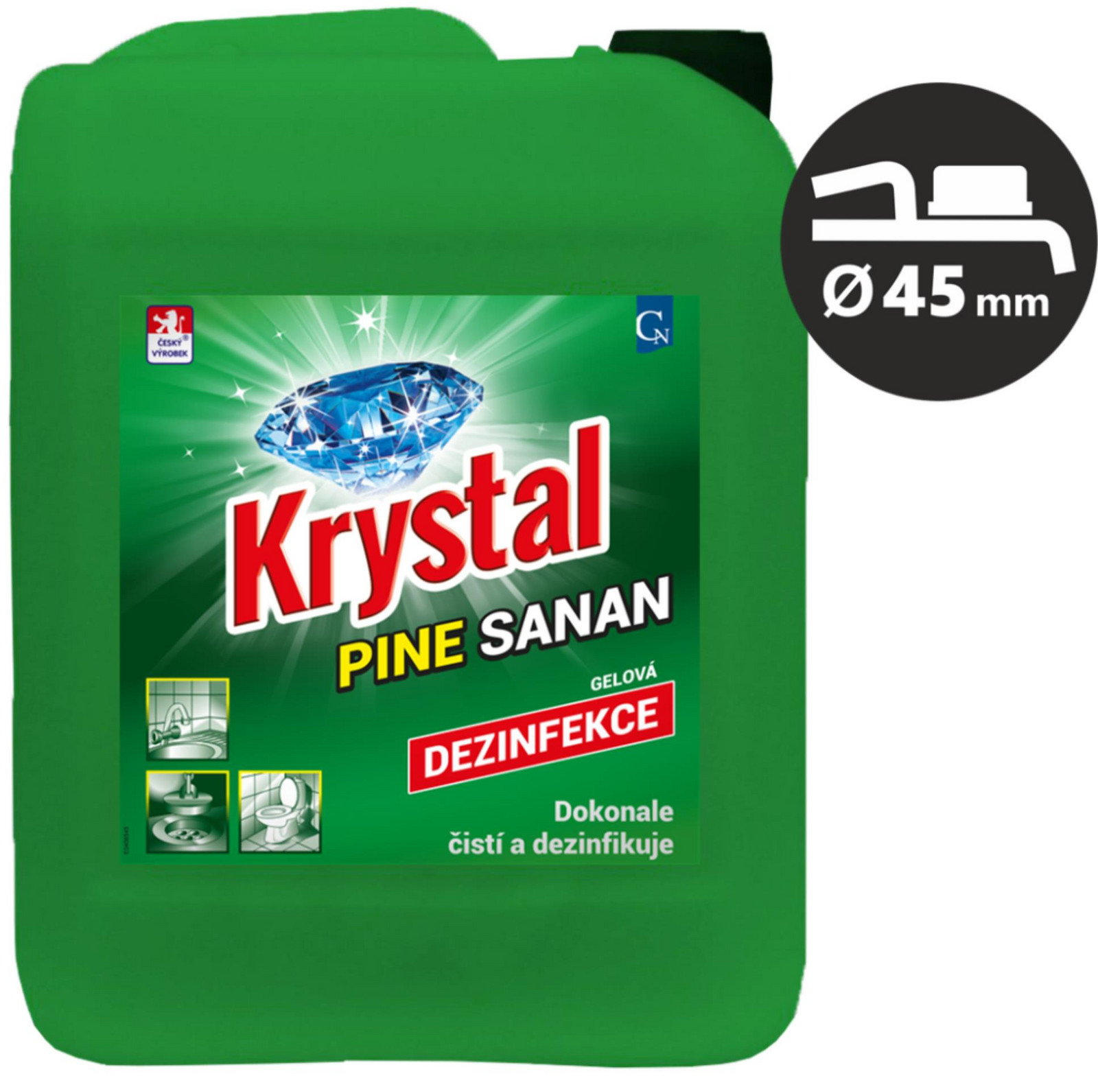 Gelová dezinfekce Krystal - pine sanan, 5 l