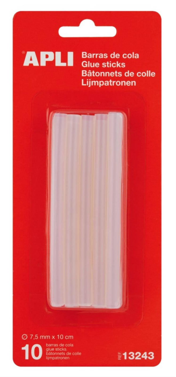 Patrony do tavné pistole APLI, O 7,5 mm x 10 cm, transparentní, 10 ks