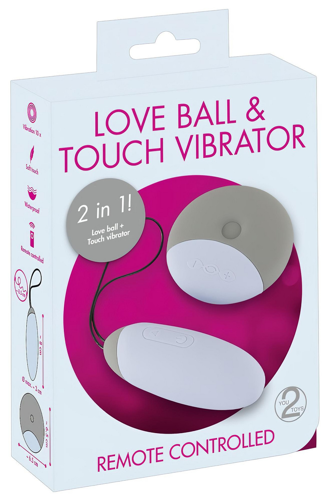 You2Toys - Love ball - akumulátorové, 2v1 vibrační vajíčko (šedé)