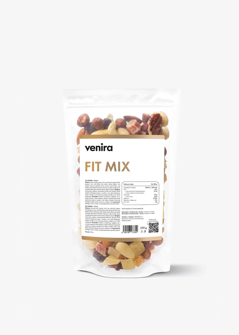 VENIRA fit mix ořechů a sušeného ovoce, 250 g