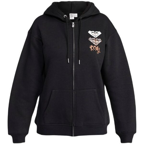 Roxy SURF STOKED ZIPPED BRUSHED Dámská mikina, černá, velikost