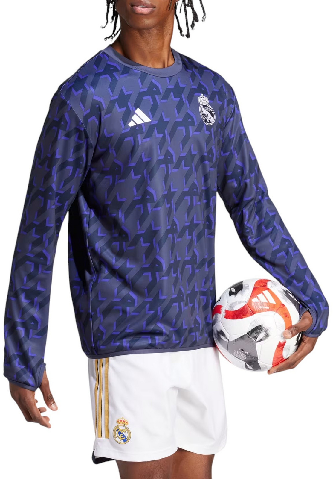 Triko s dlouhým rukávem adidas  Real Madrid Prematch Warmtop 2023/24