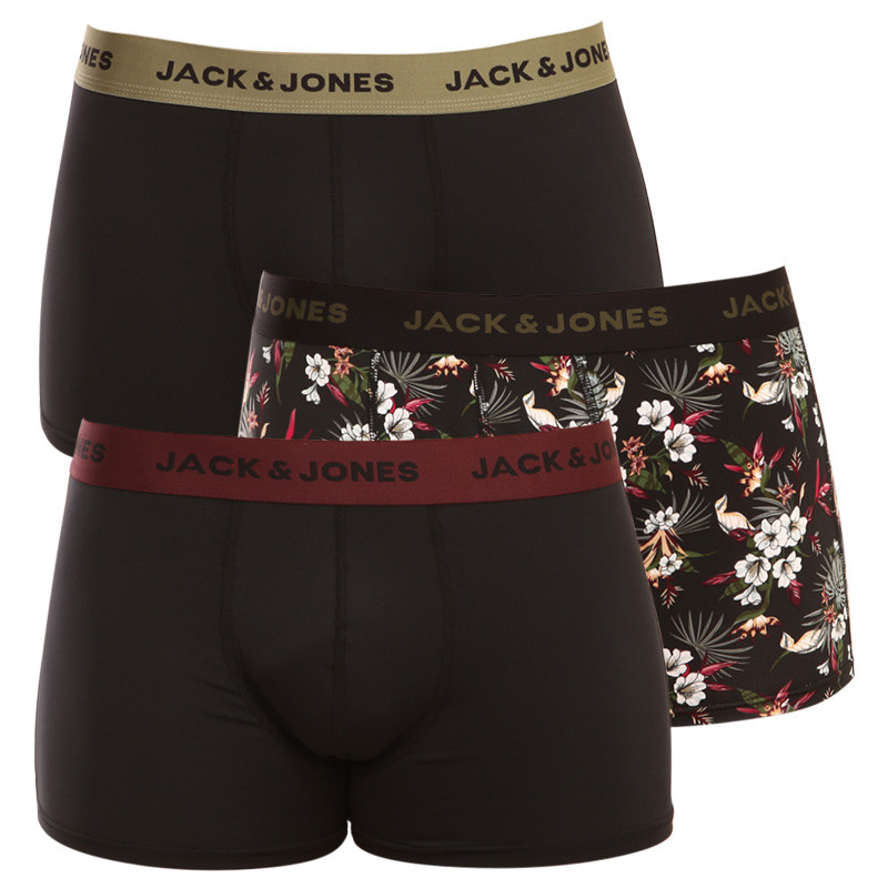 3PACK pánské boxerky Jack and Jones vícebarevné (12194284 - black) M, trenky / trenýrky