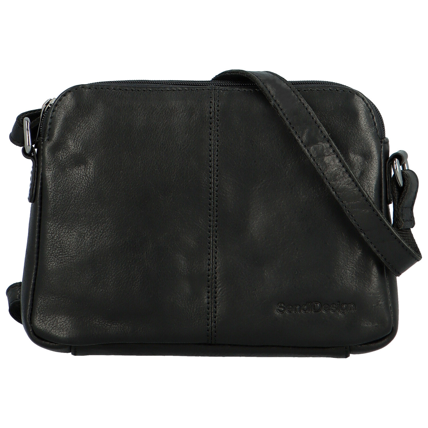 Kožená crossbody taška černá - SendiDesign Vereno černá