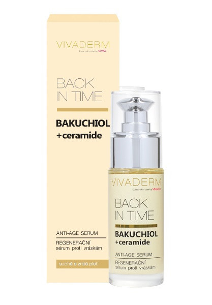 Vivaco Vivaderm Anti-age sérum BAKUCHIOL + ceramide BACK IN TIME 30 ml