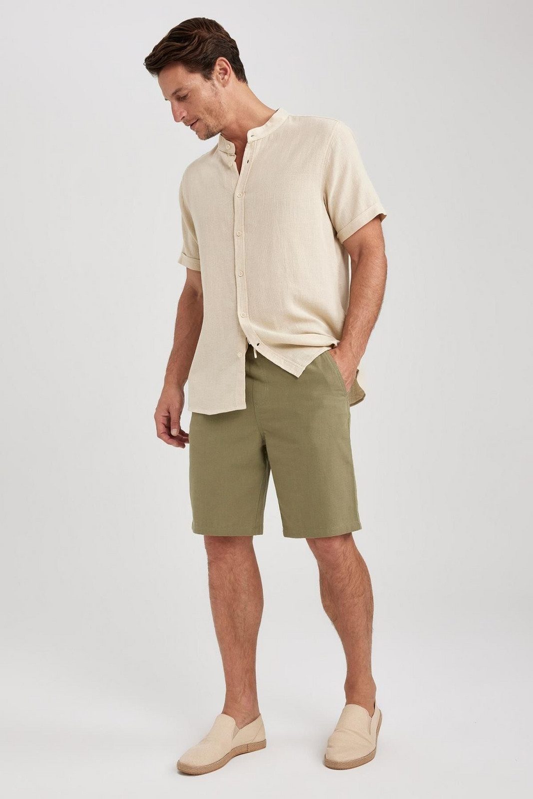 DEFACTO Regular Fit Linen Look Shorts