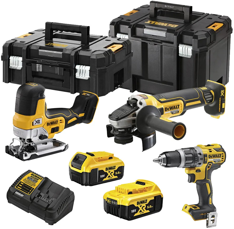 DeWALT DCK329P2T (2x5Ah) 18V XR kombo sada aku nářadí s dvojicí kufrů Tstak