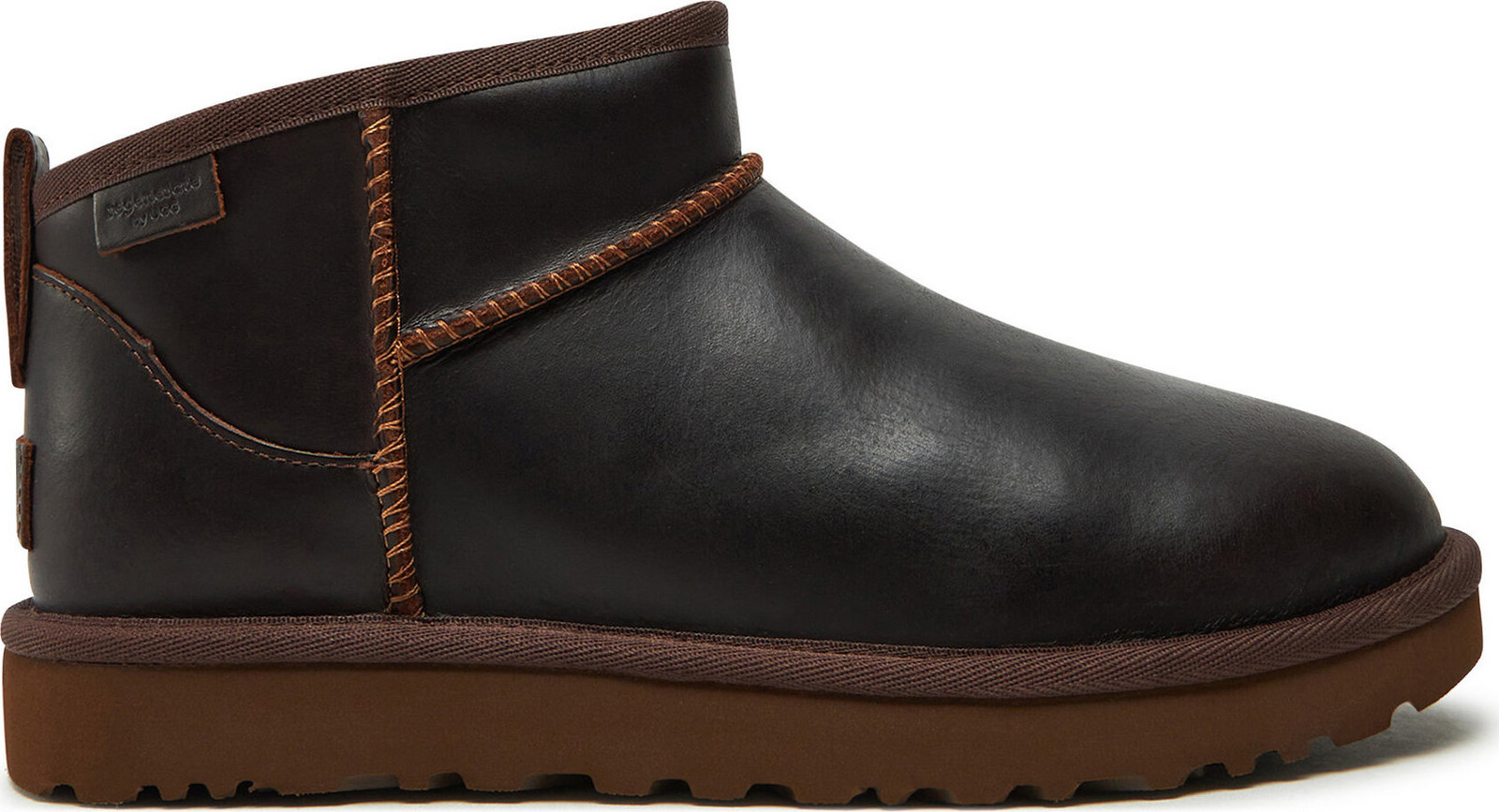 Sněhule Ugg W Classic Ultra Mini Lthr Regen 1163490 Hnědá