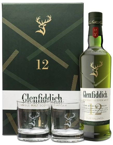 Glenfiddich 12y + 2 skleničky 0.7l