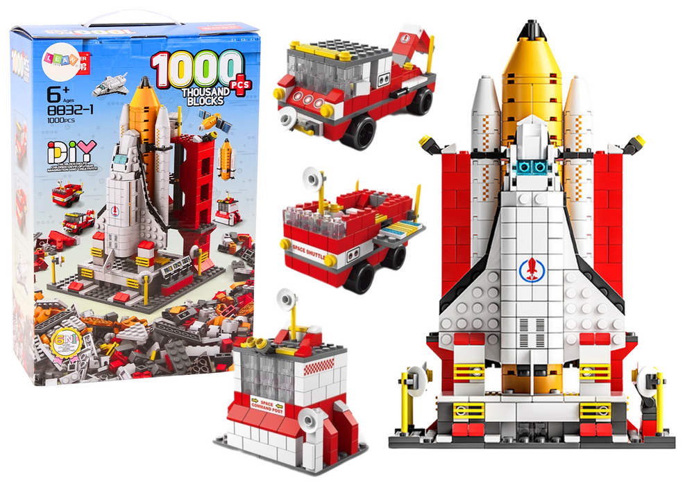 mamido Stavebnice kosmická raketa a vozidla 6v1 1000 dílů