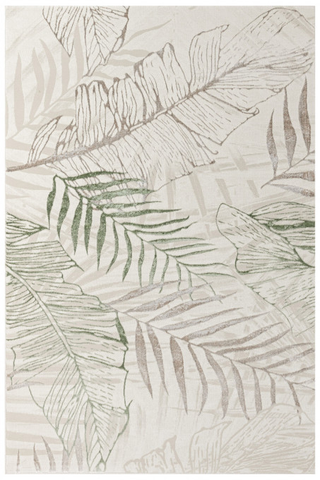 Koberec Allora Plus F784A listí, krémový / zelený