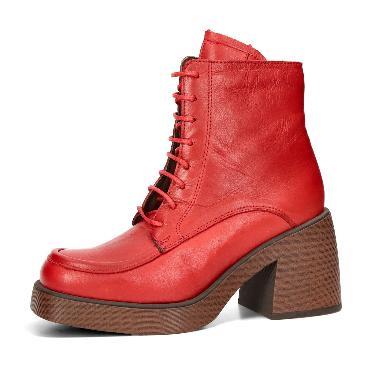 ETIMEĒ dámské kožené kotníkové kozačky - červené - 36