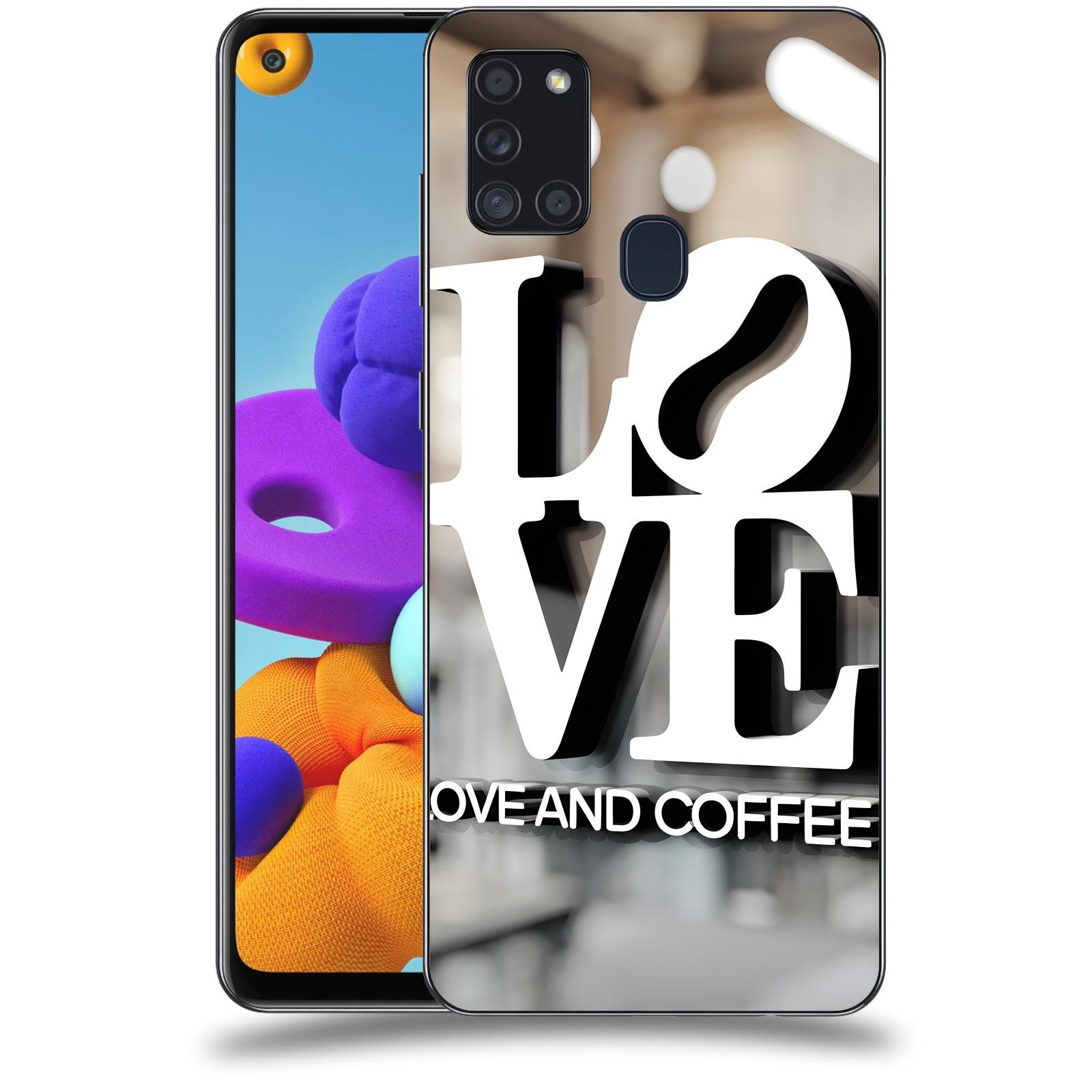 ACOVER Kryt na mobil Samsung Galaxy A21s - Love  & Coffee
