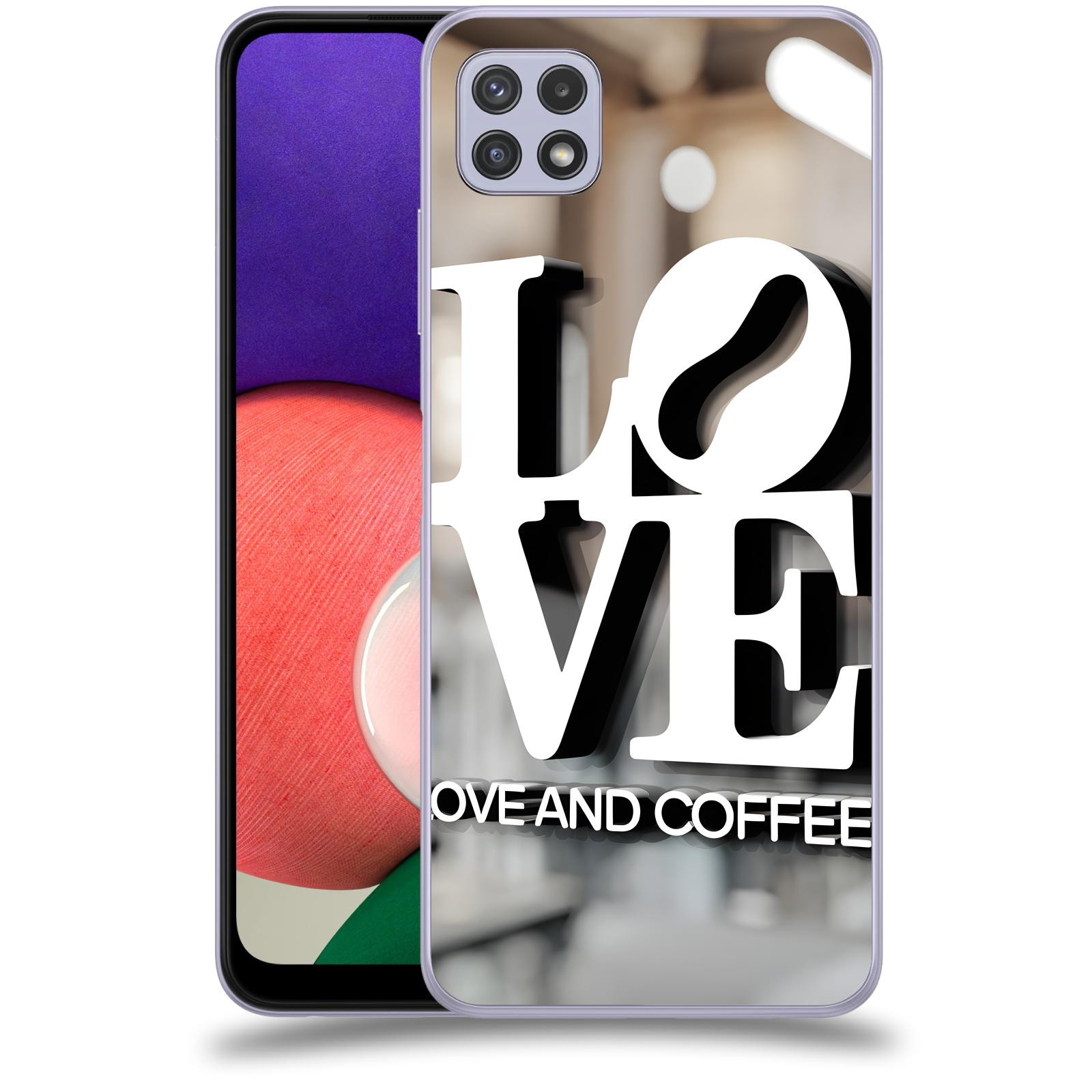 ACOVER Kryt na mobil Samsung Galaxy A22 5G A226B - Love  & Coffee