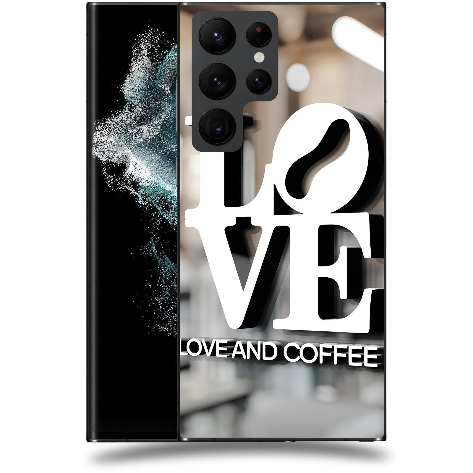 ACOVER Kryt na mobil Samsung Galaxy S22 Ultra 5G - Love  & Coffee