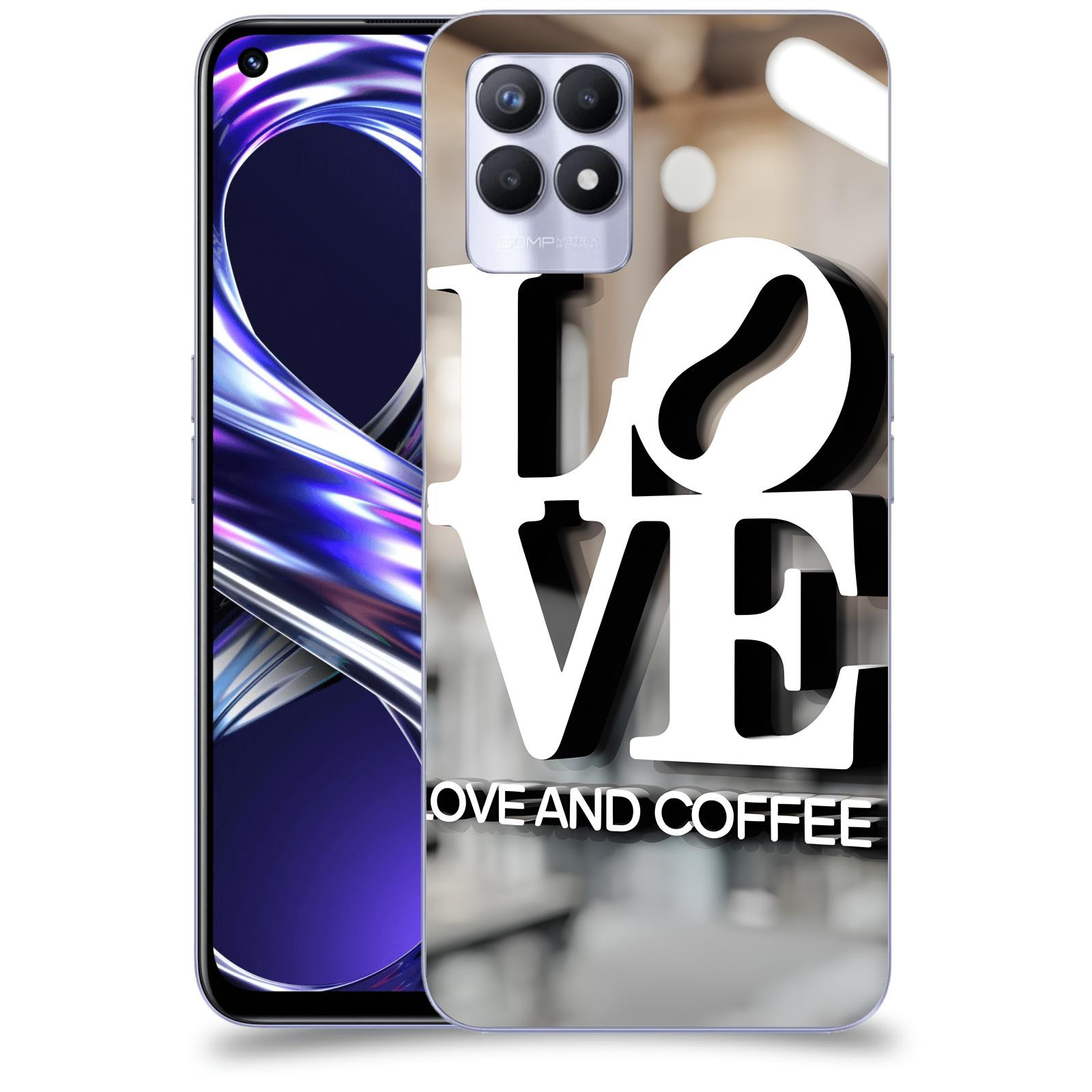 ACOVER Kryt na mobil Realme 8i - Love  & Coffee