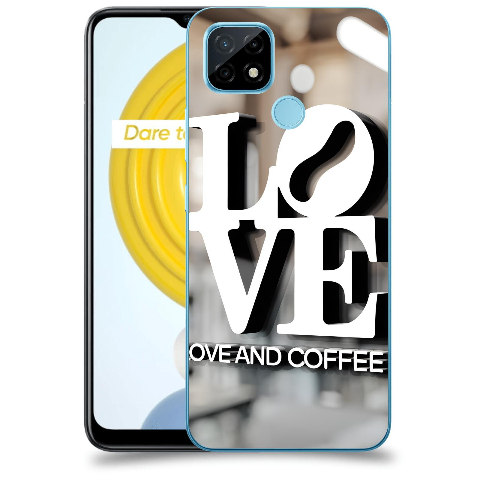 ACOVER Kryt na mobil Realme C21 - Love  & Coffee