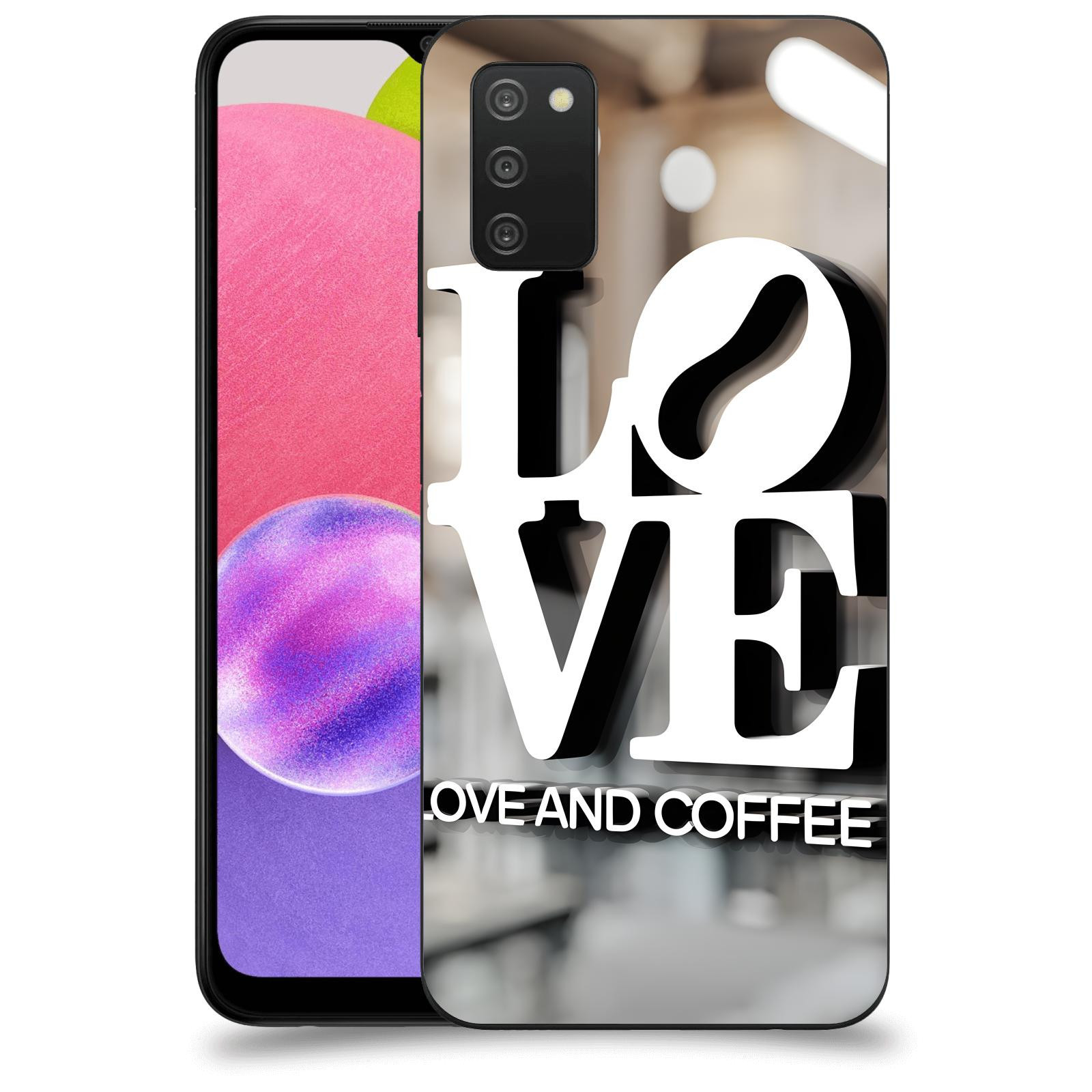 ACOVER Kryt na mobil Samsung Galaxy A03s A037G - Love  & Coffee