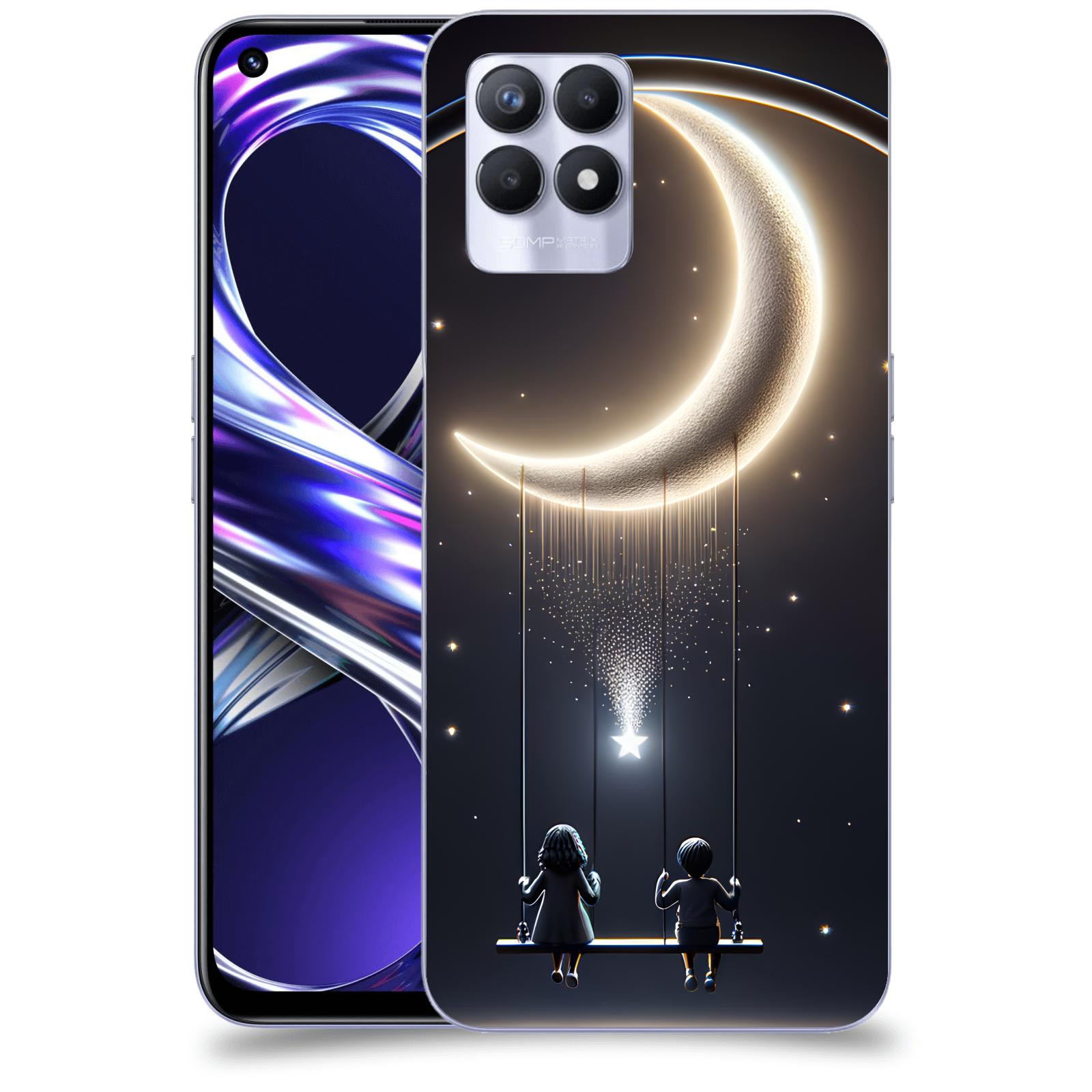 ACOVER Kryt na mobil Realme 8i - Love on the Moon 2