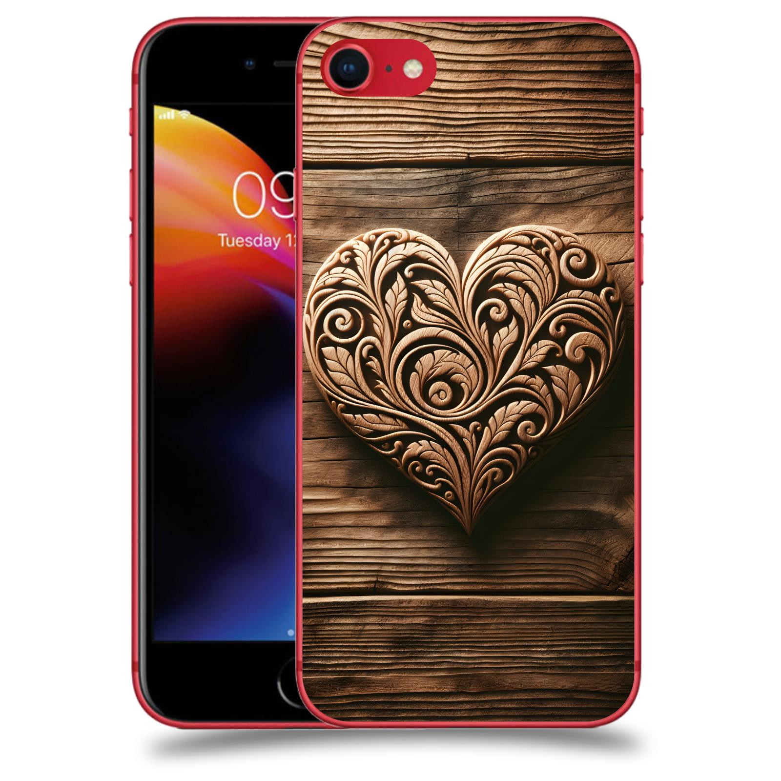 ACOVER Kryt na mobil Apple iPhone 8 - Dřevěné srdce