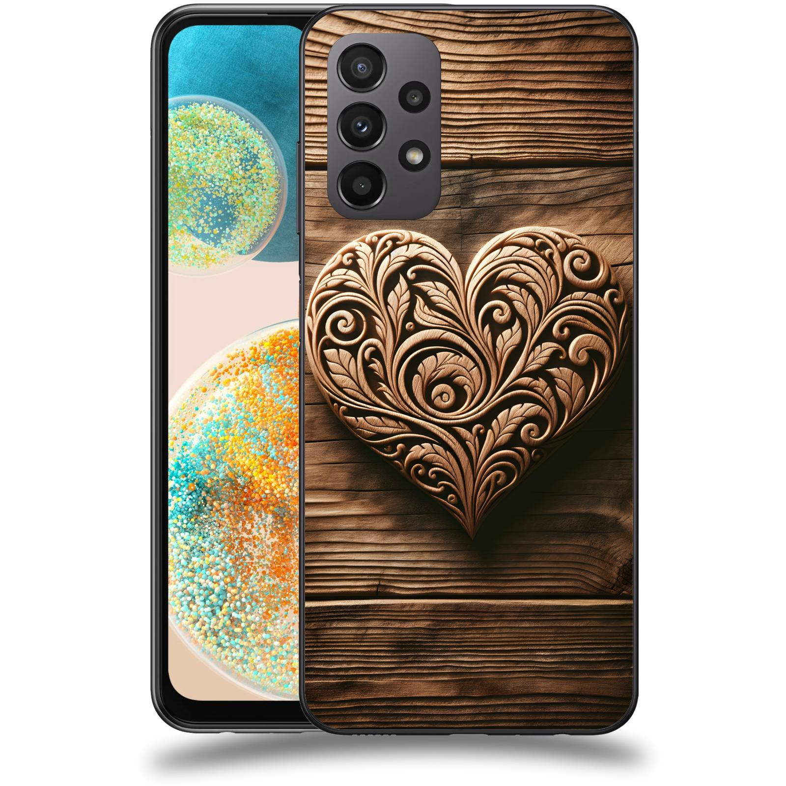 ACOVER Kryt na mobil Samsung Galaxy A23 5G - Dřevěné srdce