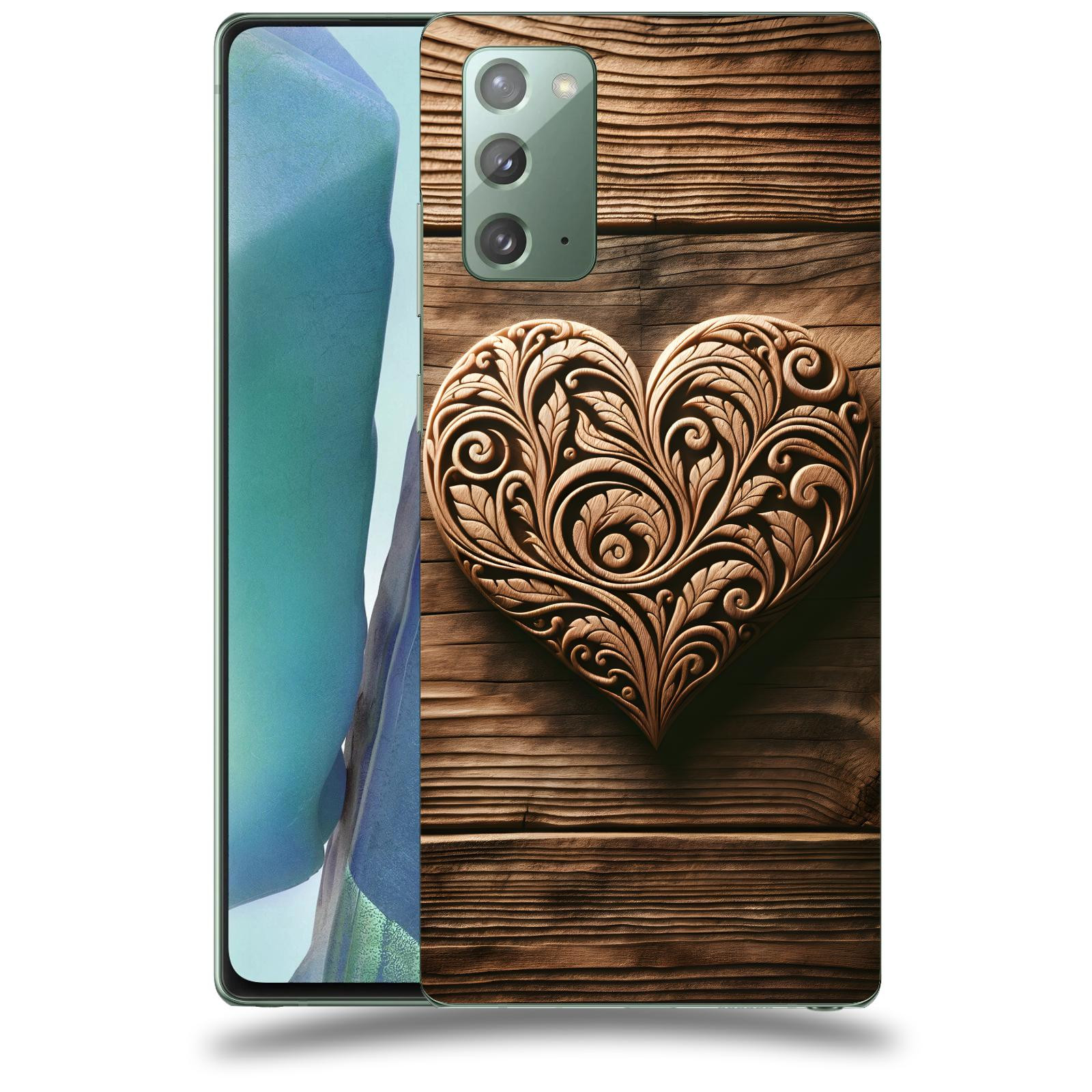 ACOVER Kryt na mobil Samsung Galaxy Note 20 - Dřevěné srdce