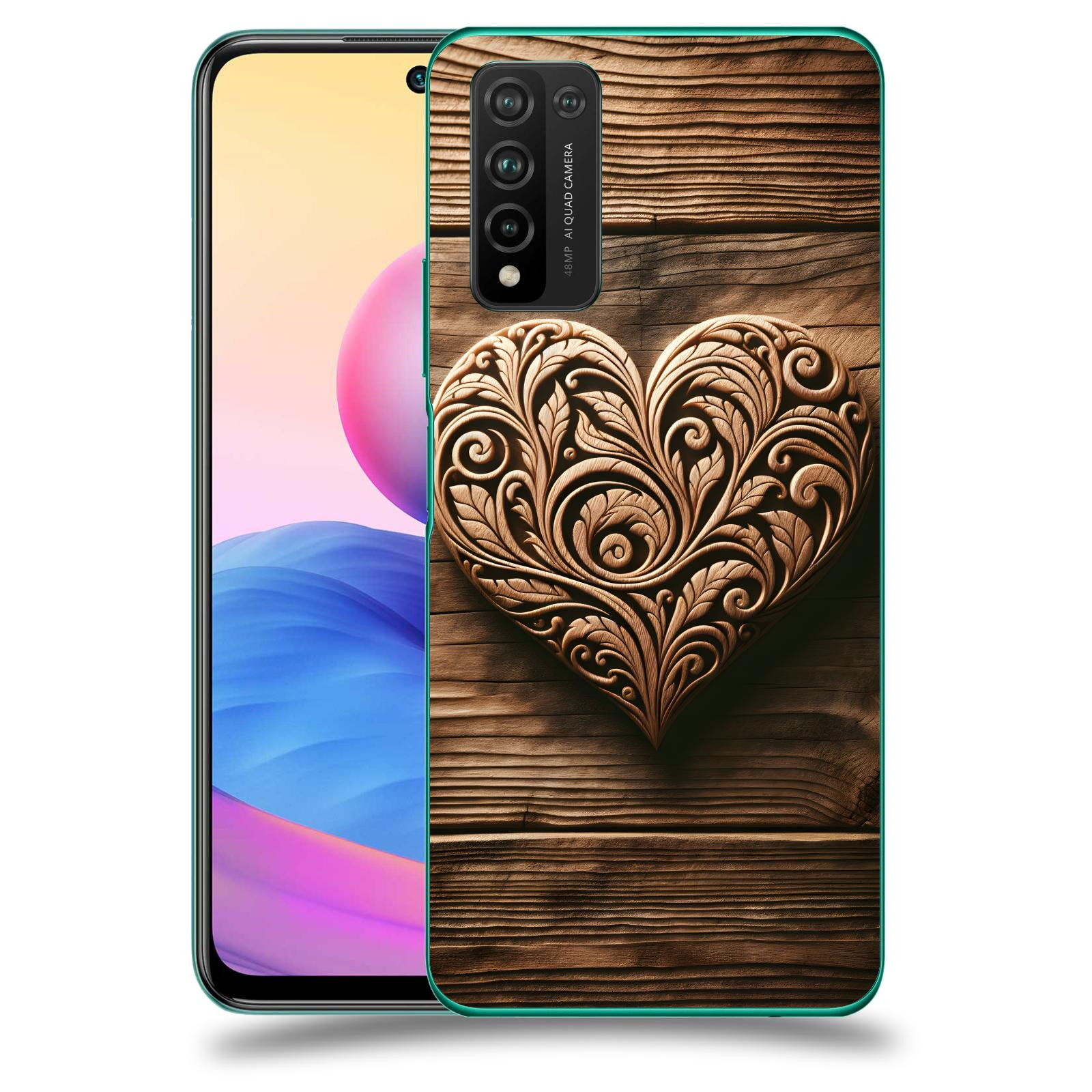 ACOVER Kryt na mobil Honor 10X Lite - Dřevěné srdce