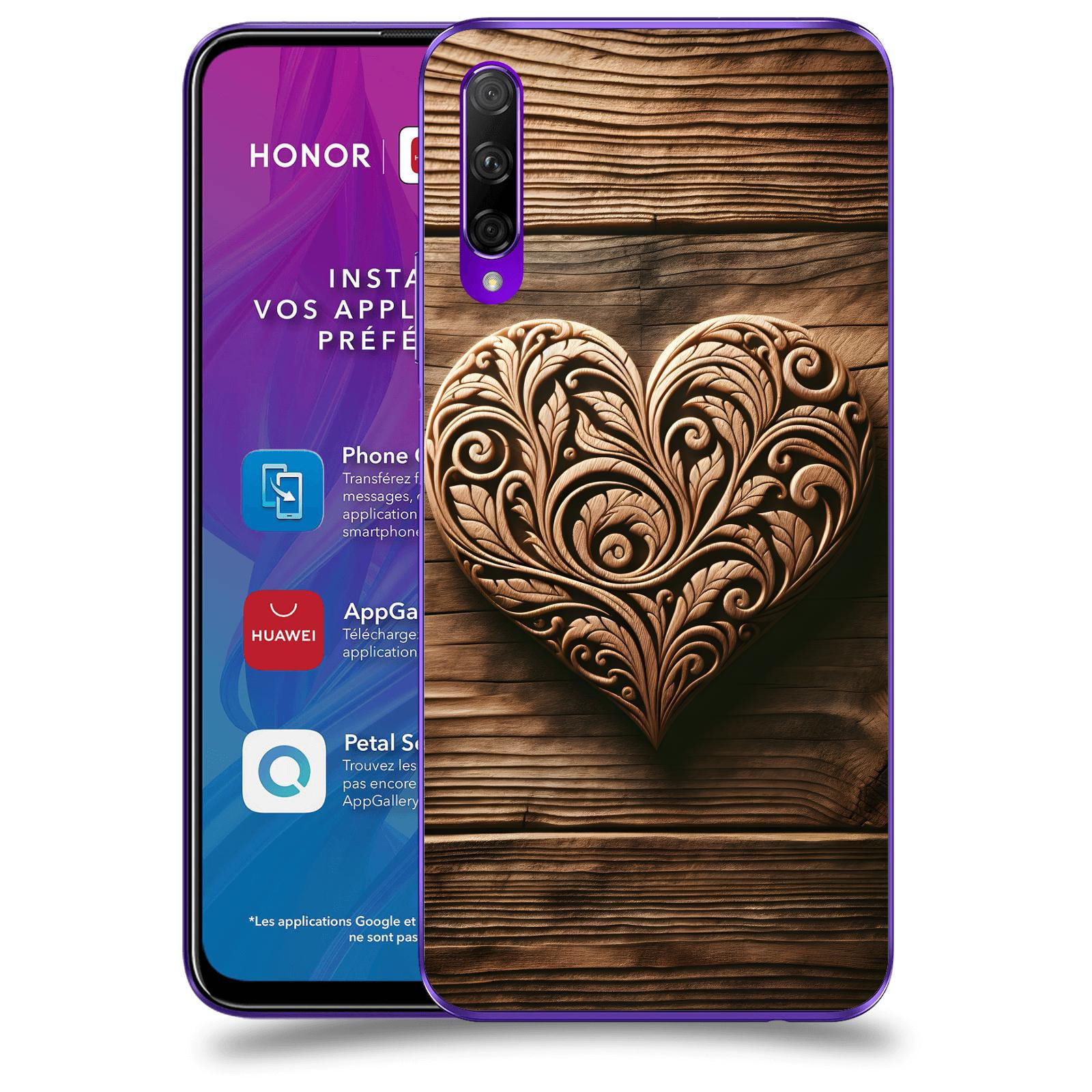 ACOVER Kryt na mobil Honor 9X Pro - Dřevěné srdce