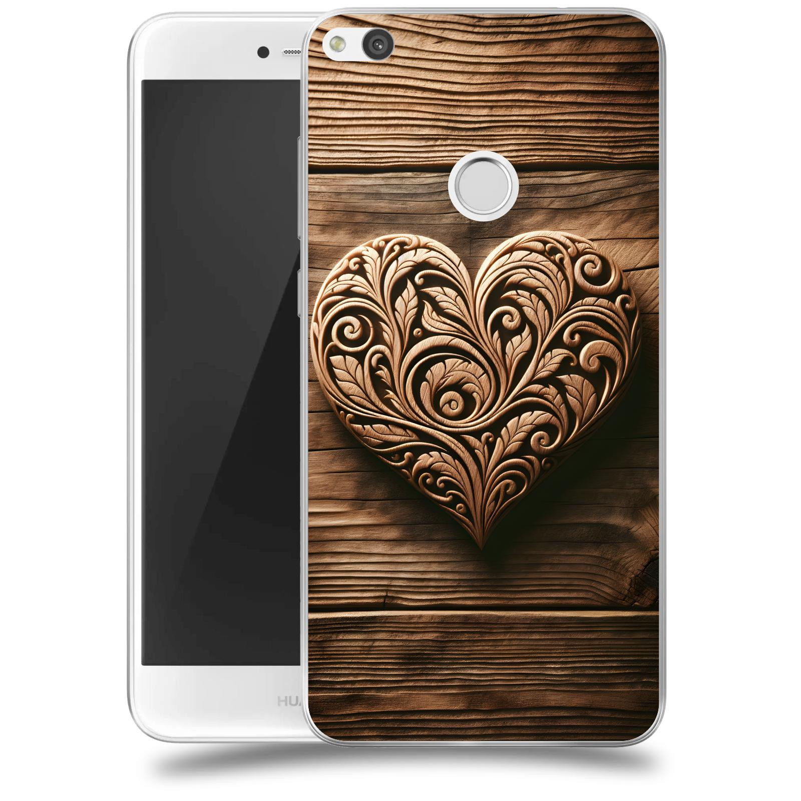 ACOVER Kryt na mobil Huawei P9 Lite 2017 - Dřevěné srdce