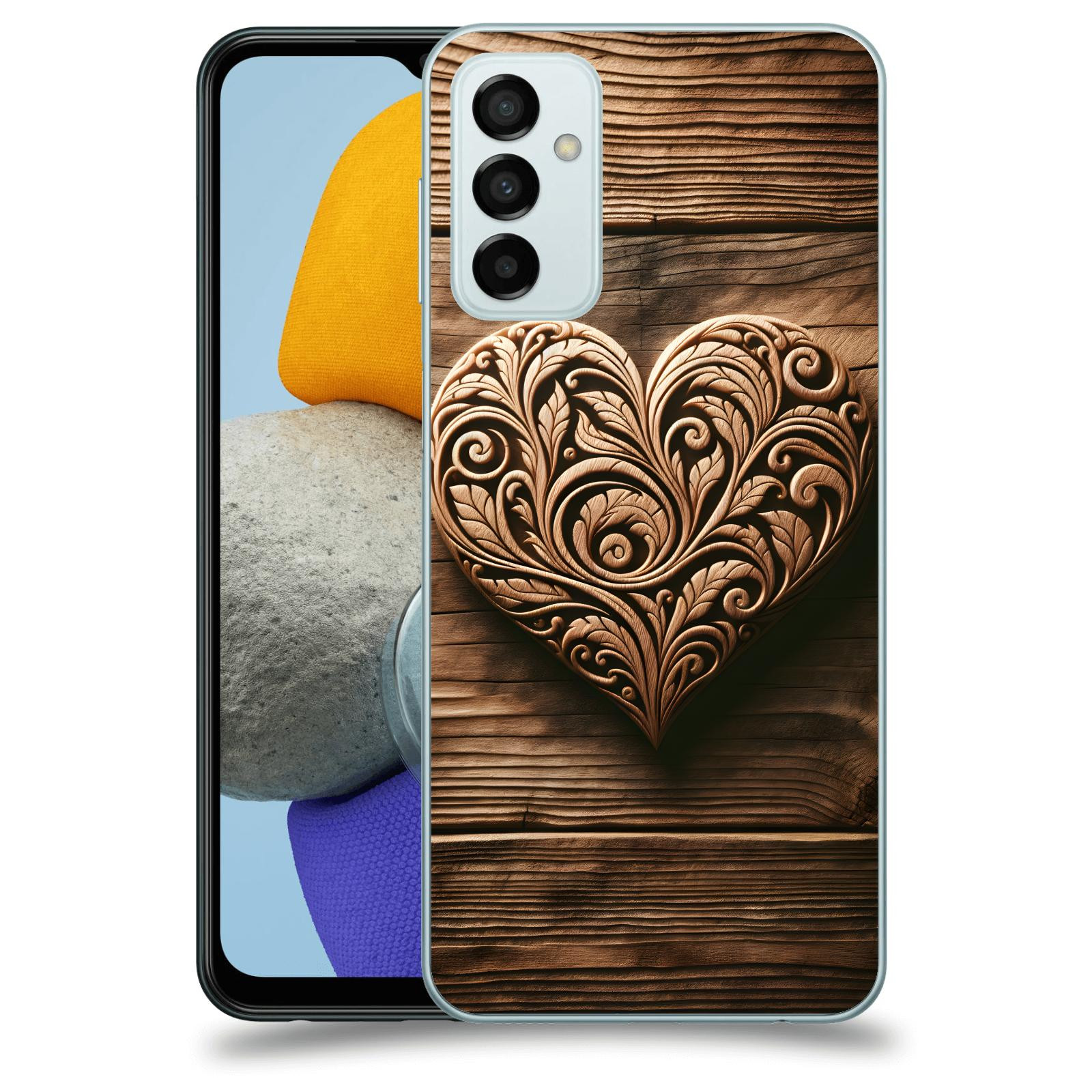 ACOVER Kryt na mobil Samsung Galaxy M23 5G - Dřevěné srdce
