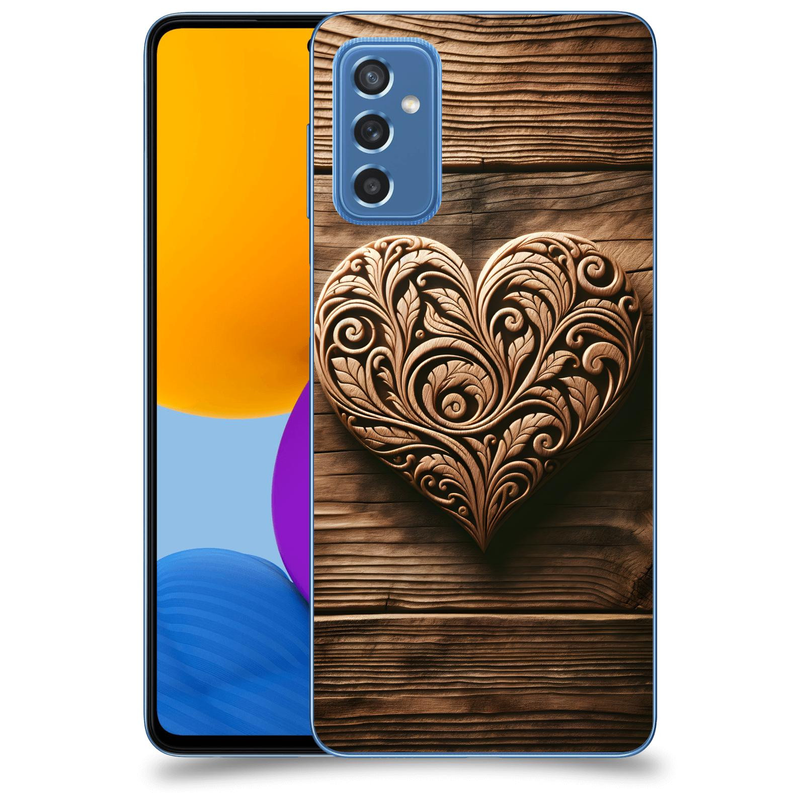 ACOVER Kryt na mobil Samsung Galaxy M52 5G - Dřevěné srdce