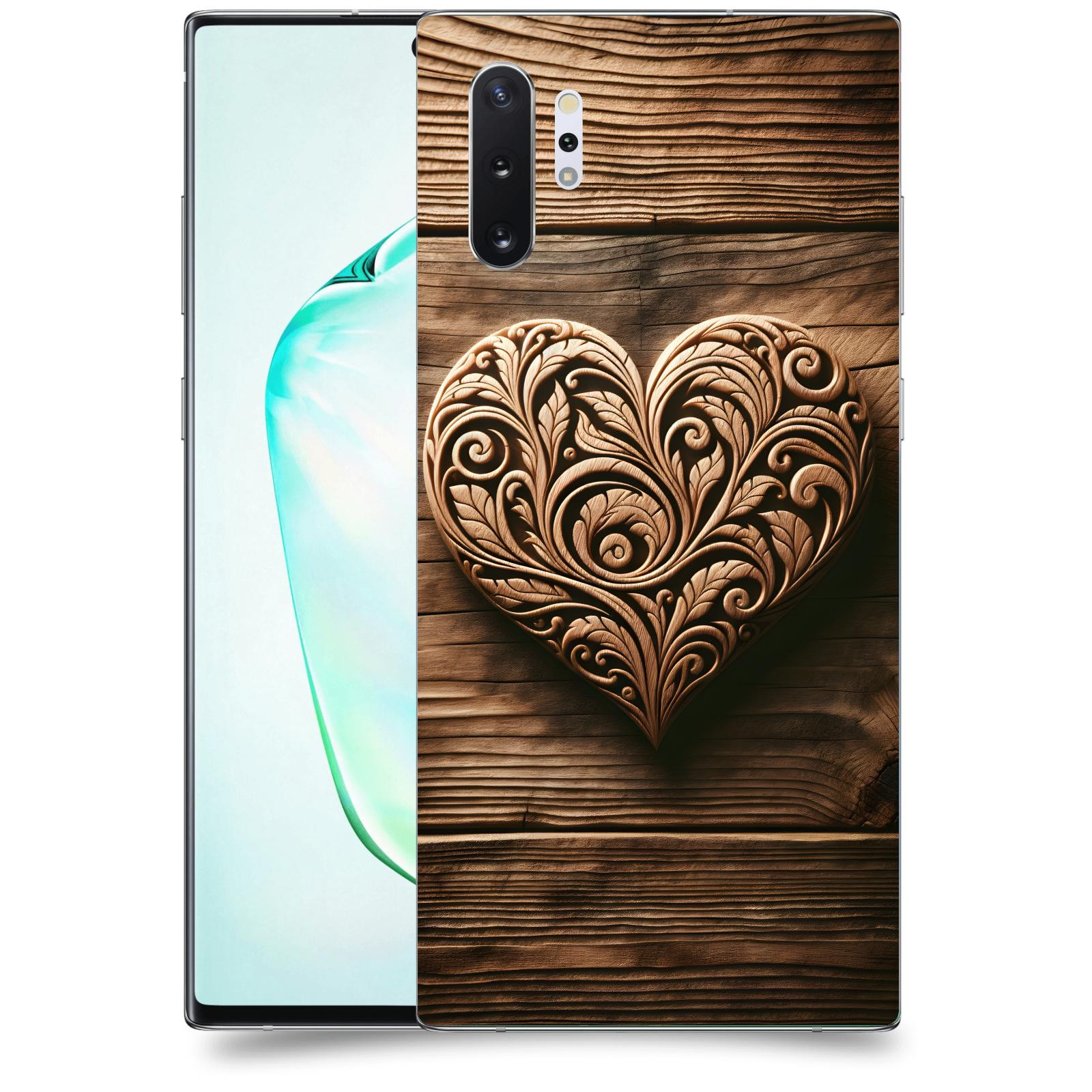 ACOVER Kryt na mobil Samsung Galaxy Note 10+ N975F - Dřevěné srdce