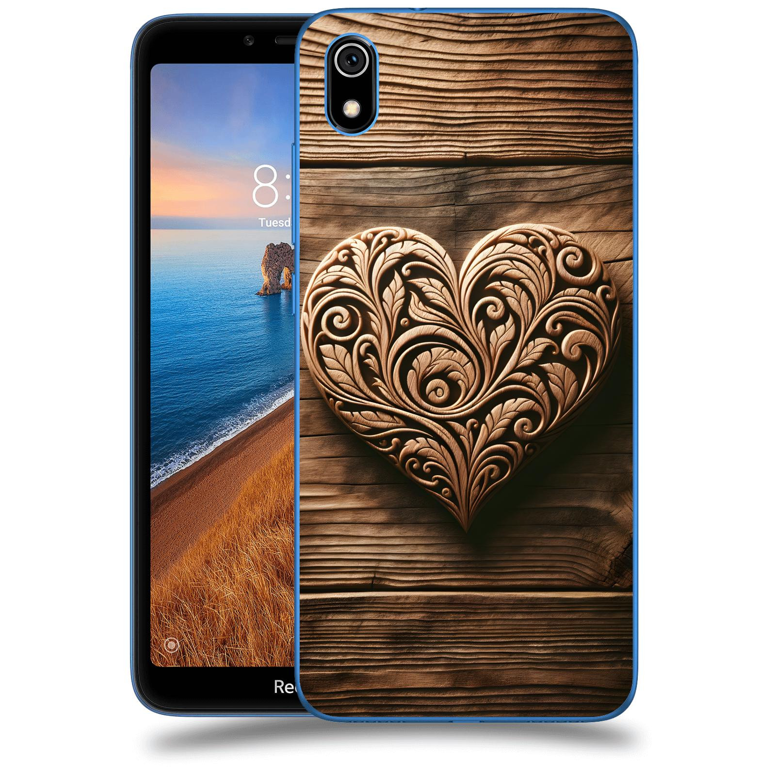 ACOVER Kryt na mobil Xiaomi Redmi 7A - Dřevěné srdce