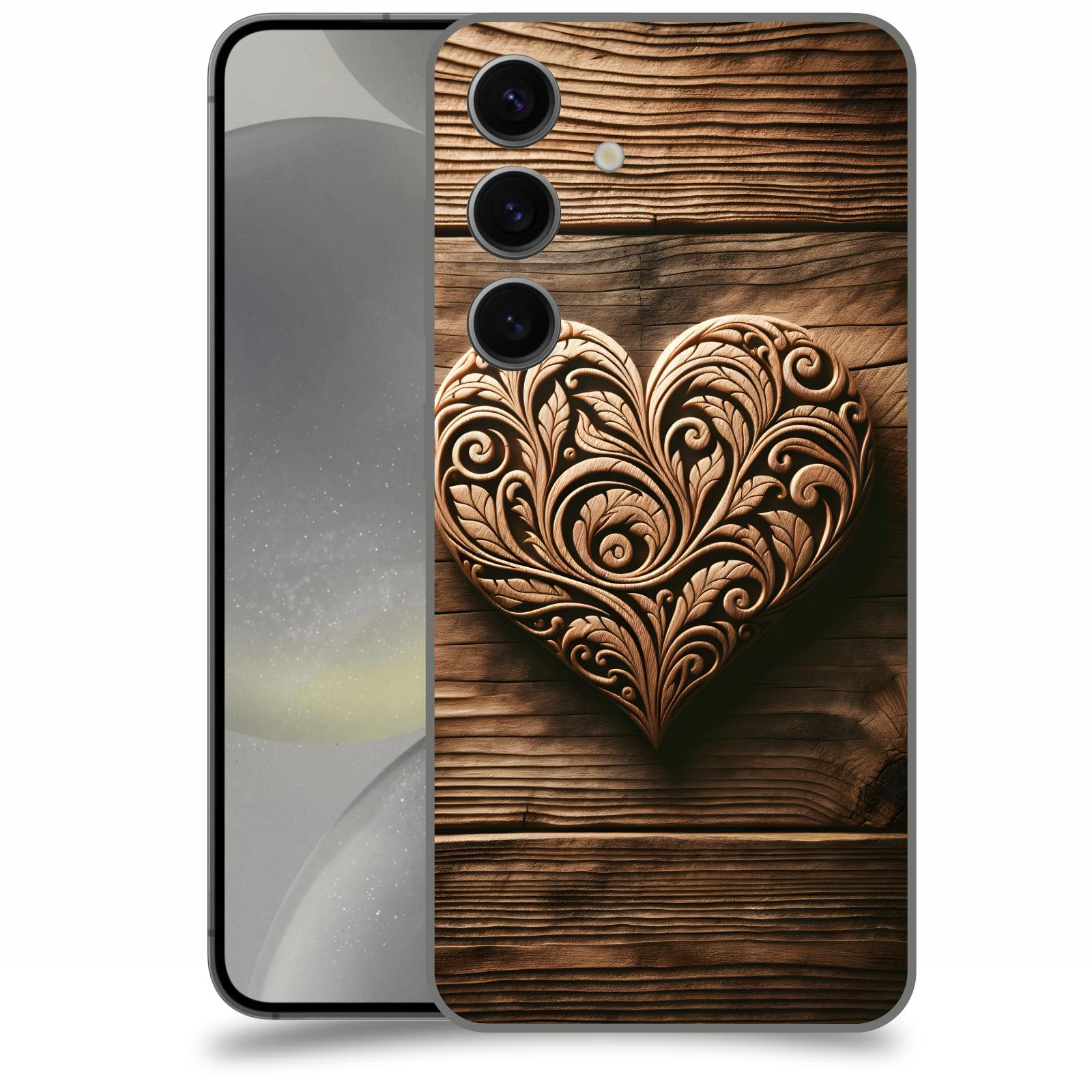 ACOVER Kryt na mobil Samsung Galaxy S24 - Dřevěné srdce