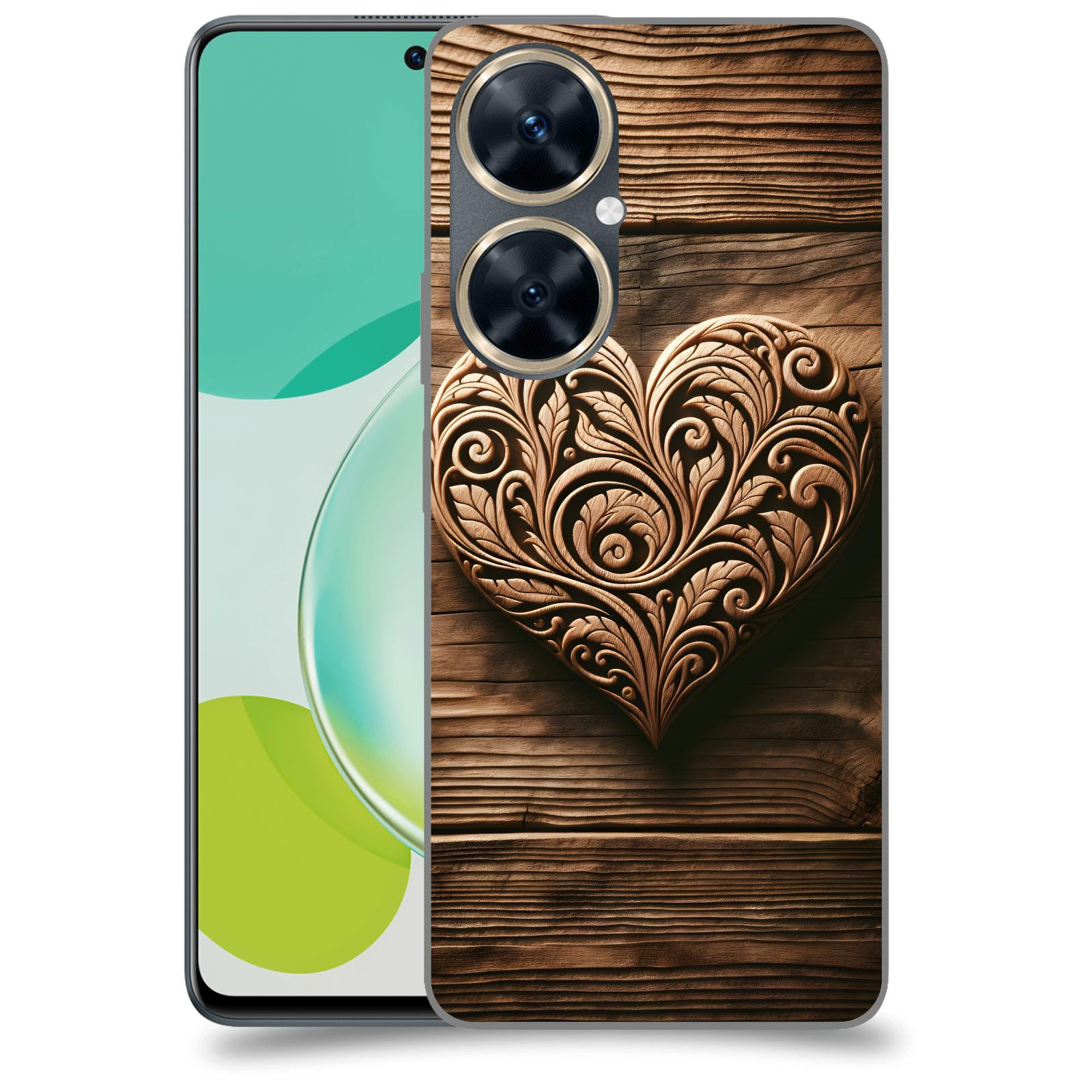 ACOVER Kryt na mobil HUAWEI Nova 11 - Dřevěné srdce