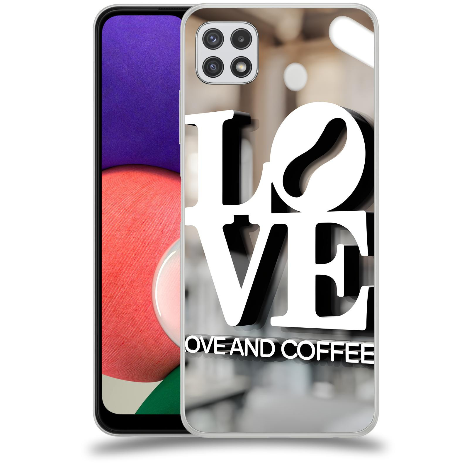 ACOVER Kryt na mobil Samsung Galaxy A22 A225F - Love  & Coffee