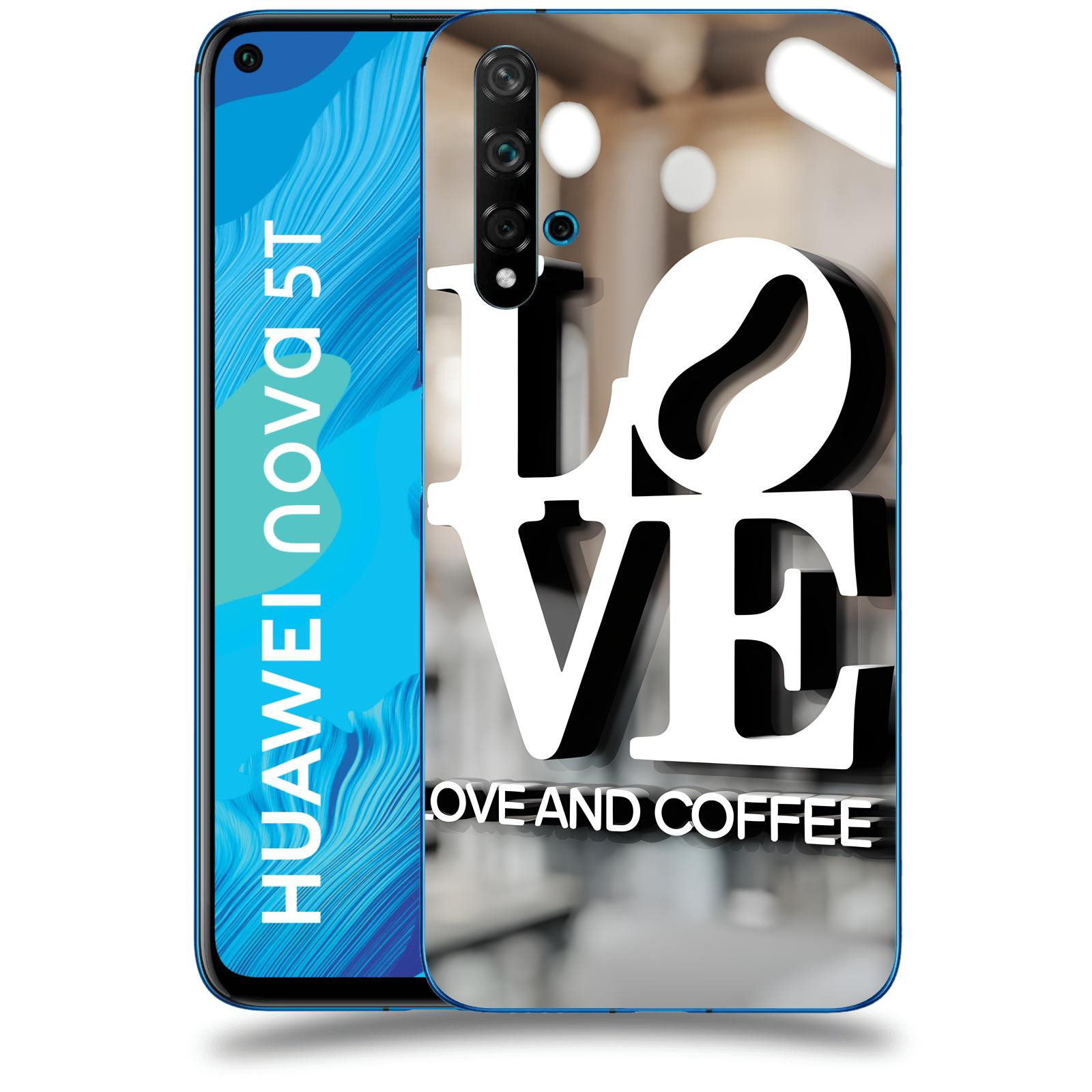 ACOVER Kryt na mobil Huawei Nova 5T - Love  & Coffee