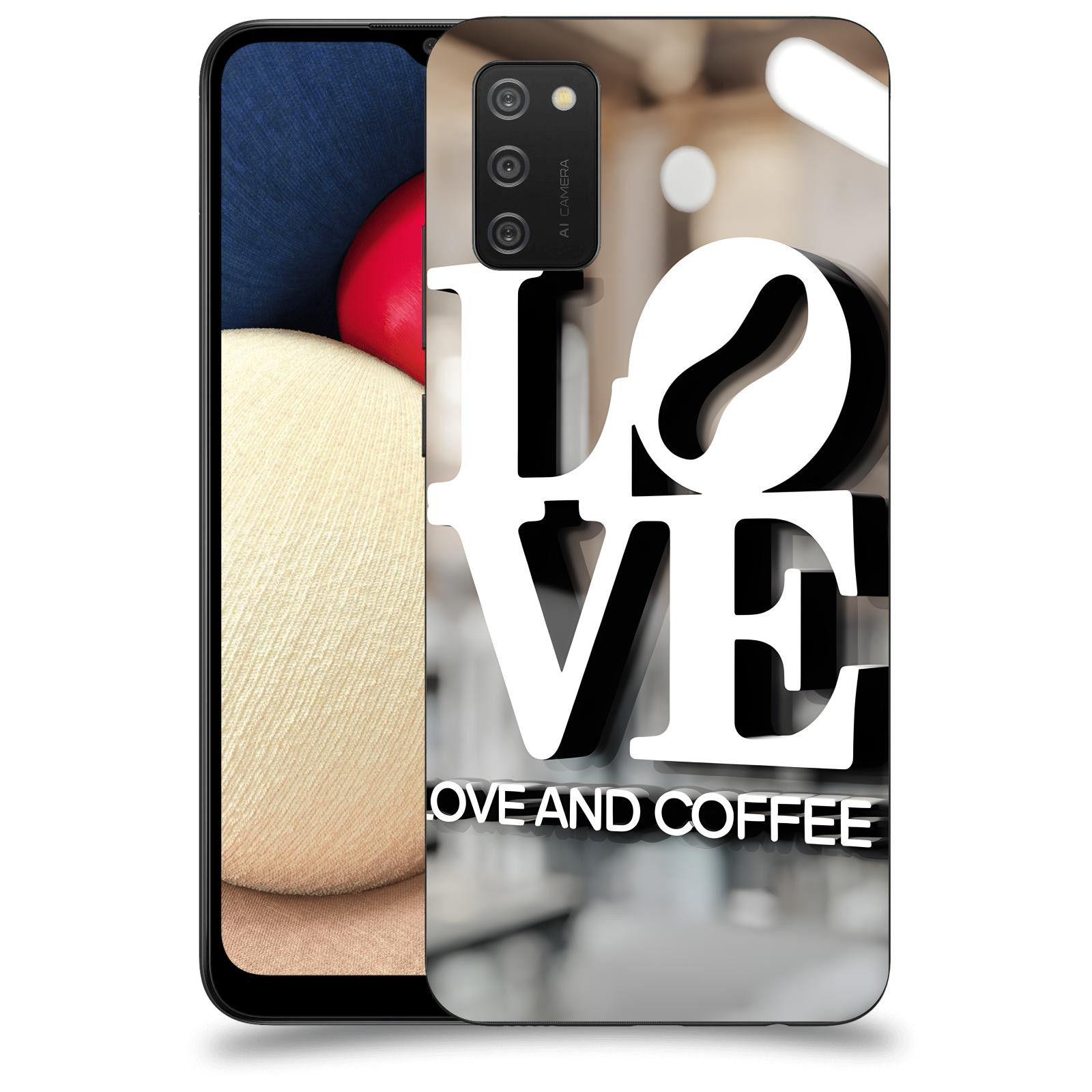 ACOVER Kryt na mobil Samsung Galaxy A02s A025G - Love  & Coffee