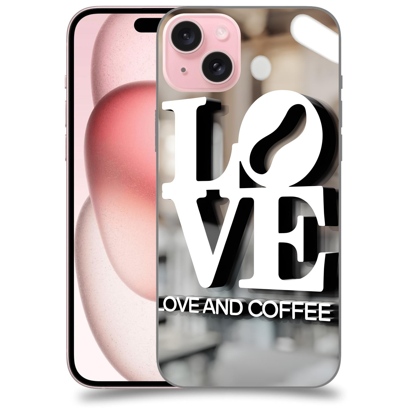 ACOVER Kryt na mobil Apple iPhone 15 plus - Love  & Coffee