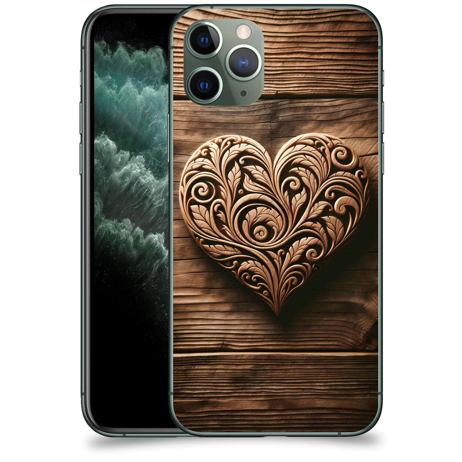 ACOVER Kryt na mobil Apple iPhone 11 Pro - Dřevěné srdce